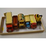 Six vintage Dinky toy model vehicles