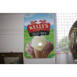 A Kelly's of Cornwall ice cream sign