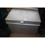 A large steel storage box