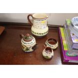 Four items of Torquay pottery Motto ware