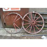 Pair of Smyth drill wheels for restoration.