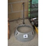 Galvanised sack funnel.