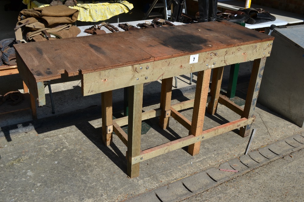 Wooden work bench.