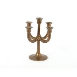 A bronze five light candelabra, 26cm high