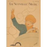 An Art Deco style coloured illustration print "La