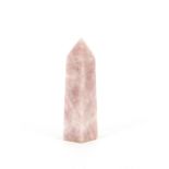 A rose quartz obelisk ornament