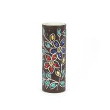 A 1960's pottery vase, decorated brightly coloured