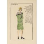 An Art Deco fashion print, Jean Patou, 43cm x 30cm