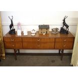 A teak G plan design sideboard, fitted six dr