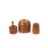 Three various treen boxes