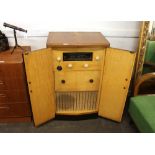 An Art Deco walnut cased Pilot radiogram with Garrard turntable