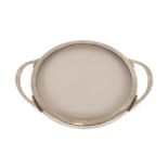 An Art Deco design plated circular tray with glass