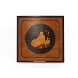 An Art Deco marquetry panel, label verso, A.J. Row