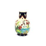 A Continental pottery baluster vase, decorated wit
