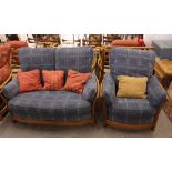 An Ercol Renaissance two seater settee and matchin