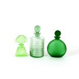 A collection of various scent bottles; Art Deco to