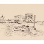 Two John Western prints depicting "Bass's dock" an