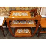 A teak G plan design three tier tea trolley, with