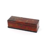 An oriental oblong lacquered hinged box with chino