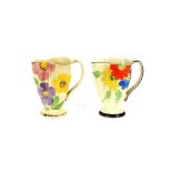 Two Arthur Wood Art Deco water jugs with shaped bo