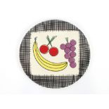 A Schramberg porcelain banana plaque, 27cm dia.