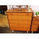 A mid 20th Century G plan design five drawer chest