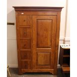 A French oak Farinier cupboard, fitted with shelve