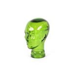 An Art Deco design green glass mannequin head