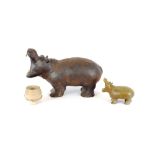 A Bernard Rooke pottery figure of a Hippopotamus;