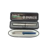 A Parker 25 pen; and a Parker Frontier fountain pe