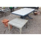 A mosaic effect plastic garden table to go with a
