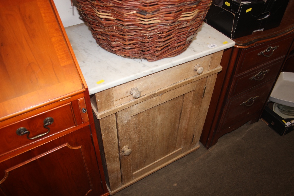 A marble topped wash stand fitted single drawer