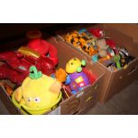 Two boxes of various toys