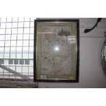 A framed map of Huntingdonshire