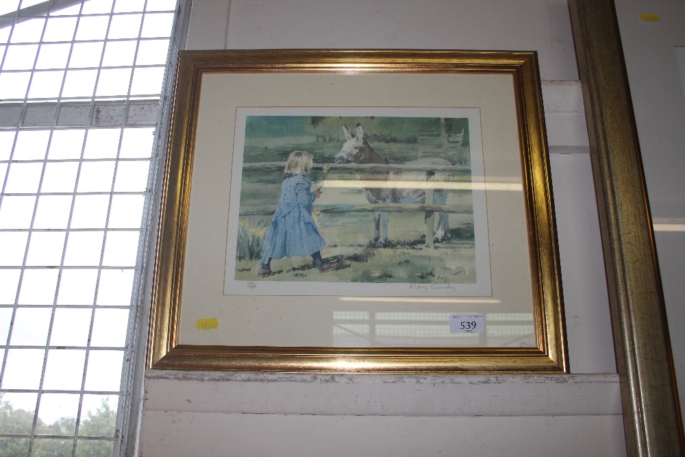 A gilt framed print after Mary Gundry depicting a