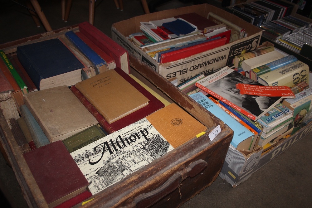 Three boxes of various books