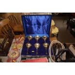 A cased set of six goblets