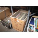 A box of LPs