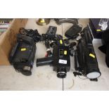 A quantity of video cameras