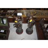 Two bronze figures signed to base