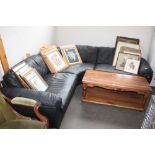 A leather corner sofa