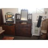 A mahogany Edwardian dressing chest fitted two sho