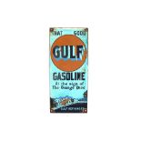 A "Gulf Gasoline" enamel door sign, 12ins x 5.¾ins