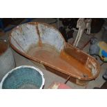 A vintage galvanised bath