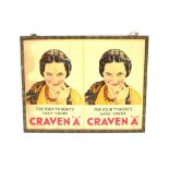 A vintage double advertising sign for "Craven A Cig