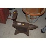 A cast iron anvil