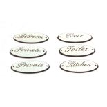 Six assorted enamel household room signs