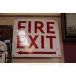 An enamel "Fire Exit" advertising sign, 12ins x 14