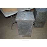 An old galvanised feed bin