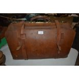 A vintage leather holdall